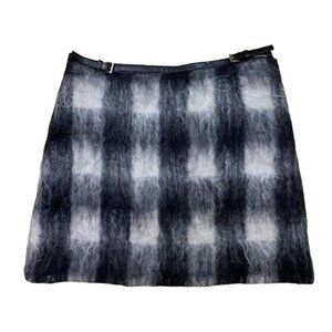 PRADA Leather-Trimmed Mohair Skirt
